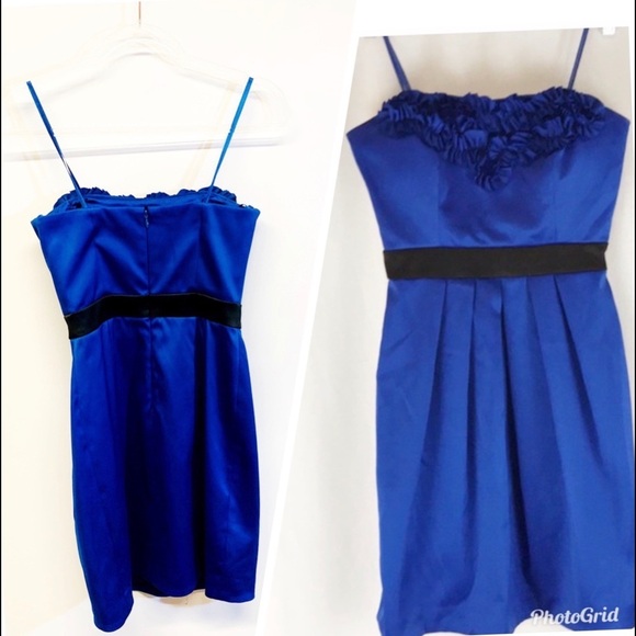Max & Cleo Royal Blue Strapless Party Dress - Picture 1 of 6